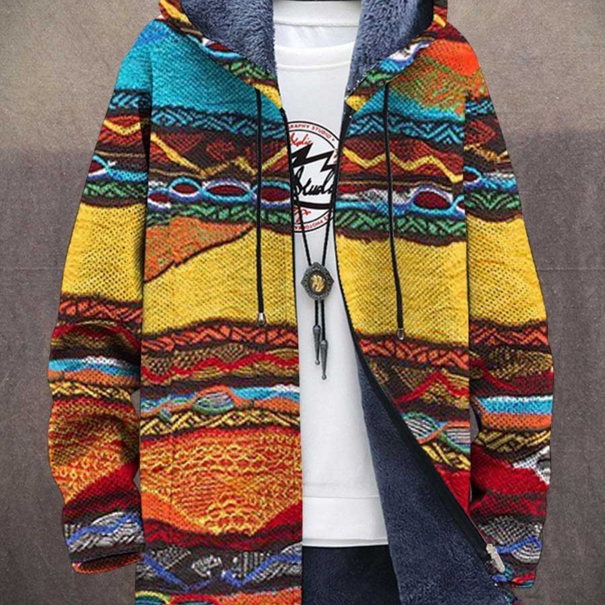 Harry™ - Comfortabele kleurrijke bedrukte jas